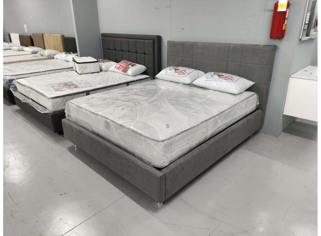 Letto Contenitore LENA in Tessuto Grigio