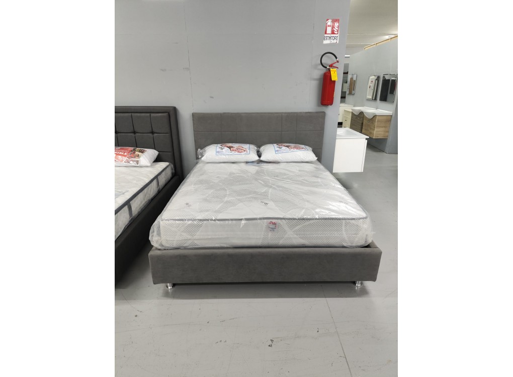 Letto Contenitore LENA in Tessuto Grigio