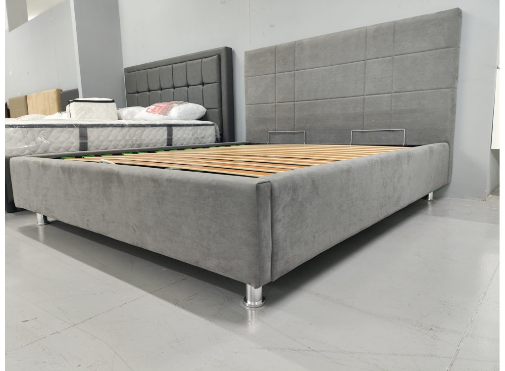 Letto Contenitore LENA in Tessuto Grigio