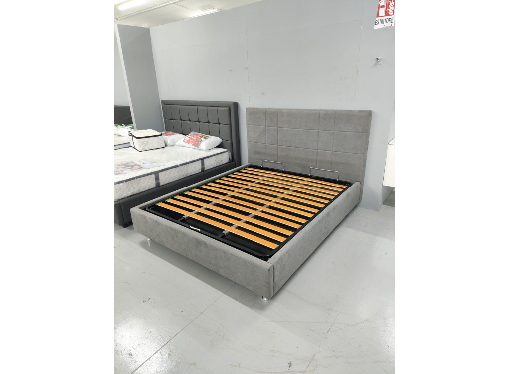 Letto Contenitore LENA in Tessuto Grigio