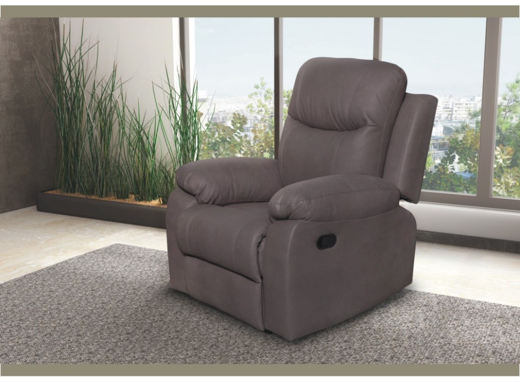 Poltrona Chicago con Recliner manuale Tortora