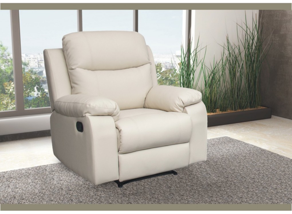 Poltrona Chicago con Recliner manuale Panna